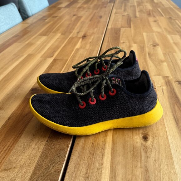 Allbirds Tree Runners Heathered Black Sunny Gold Sole W10 - Picture 4 of 7